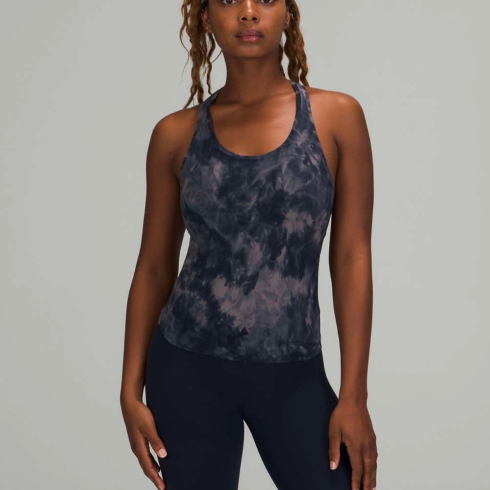 Lululemon Cool Racerback Short Tank Top Nulu Diamond Dye Black Size 8